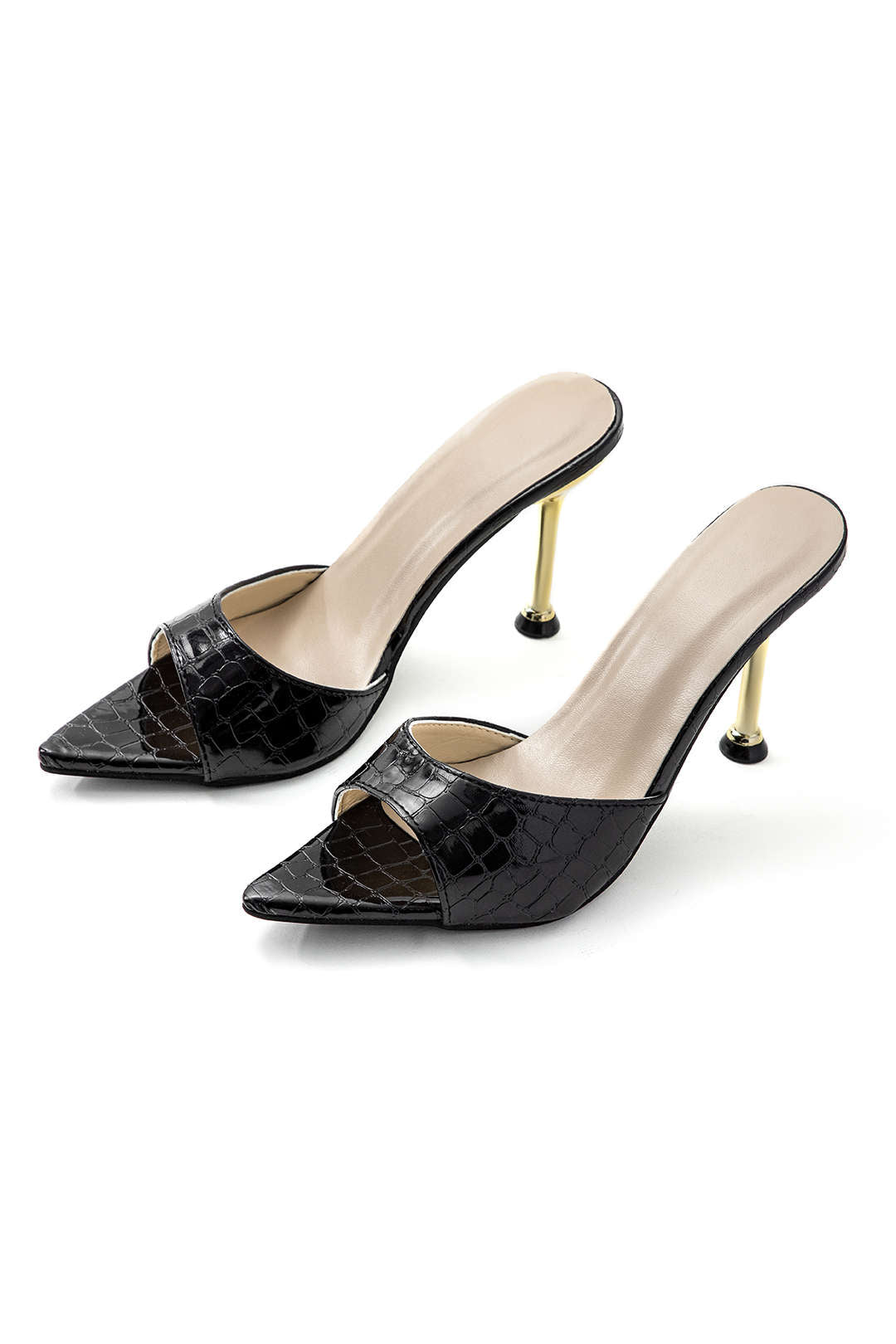 Open Pointed Toe Ankle-strapless High Heels