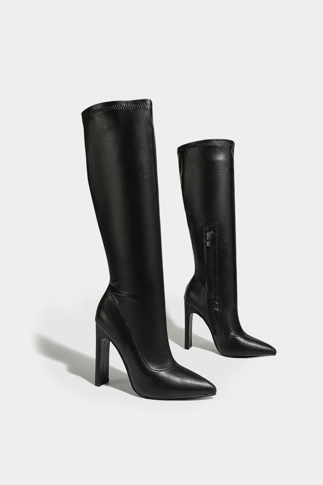 Bottes hautes à bout pointu et fermeture éclair