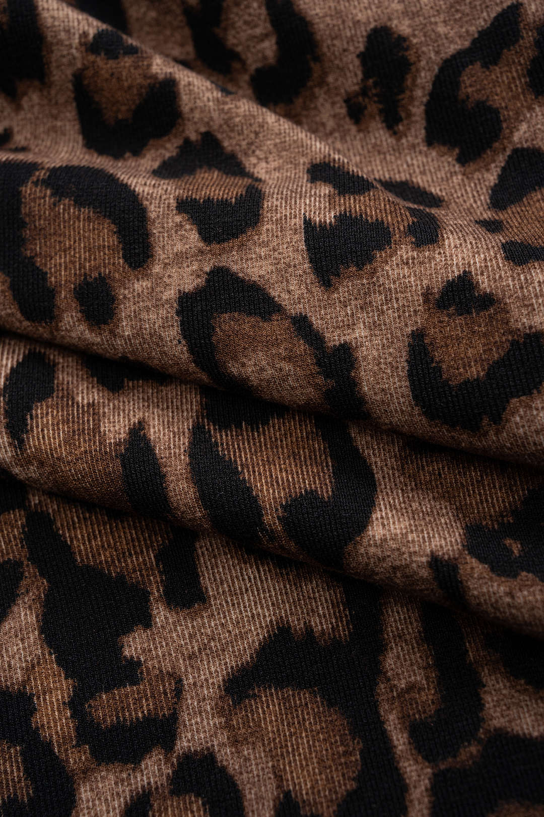 Leopard Print Faux Leather Patchwork Long Sleeve Mini Dress