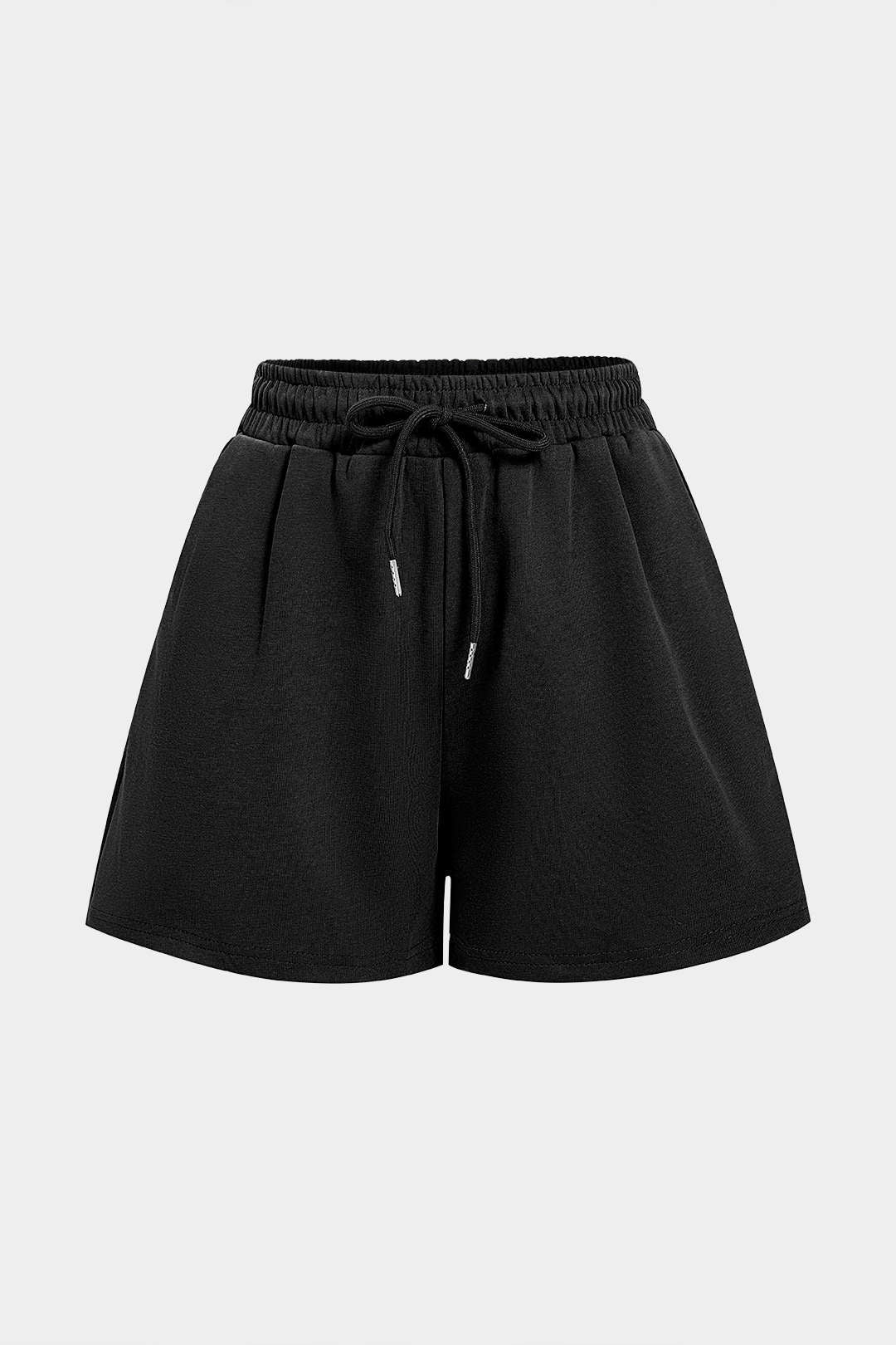 Kontrastierend gestreifte Shorts mit gerafftem Bund und hoher Taille