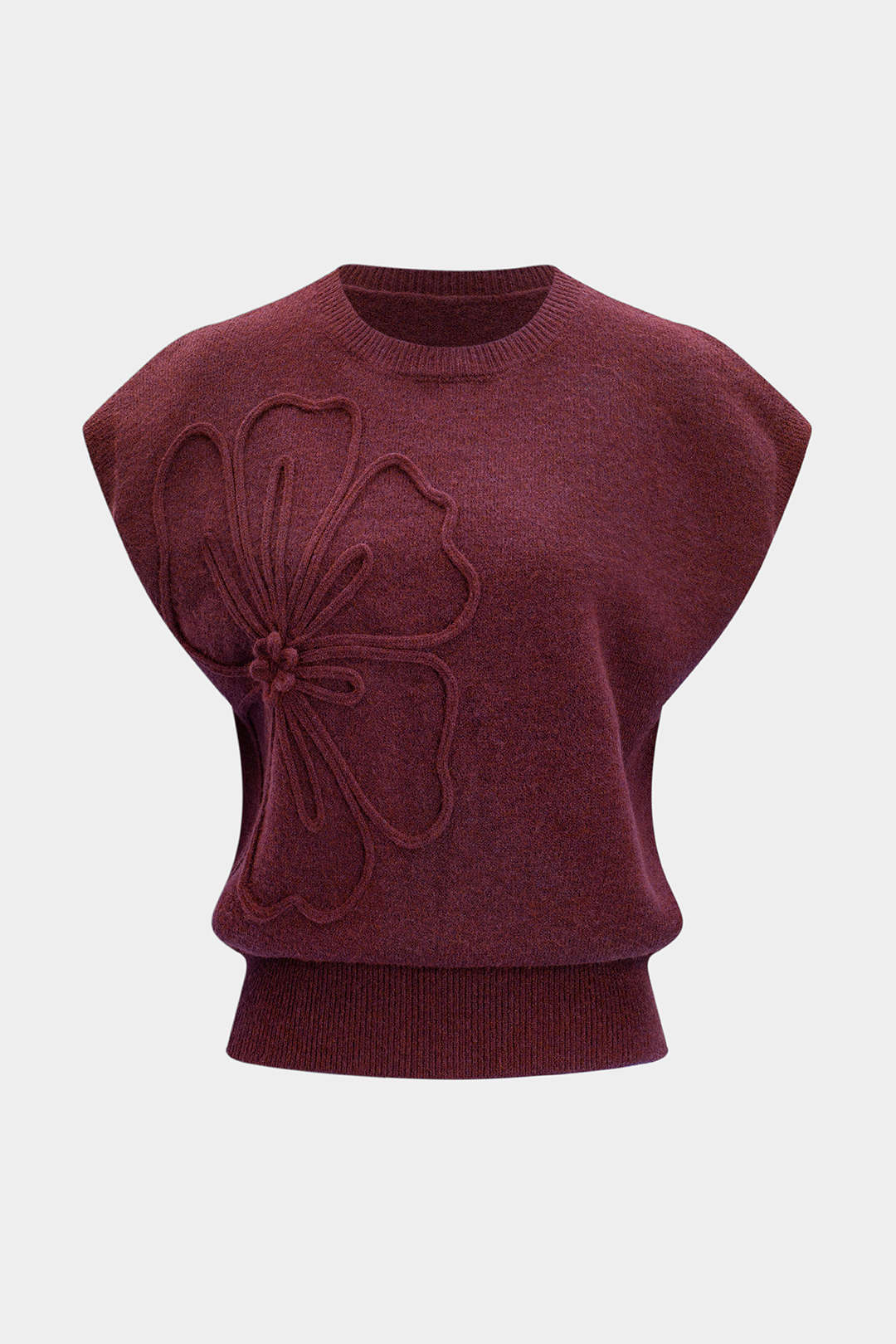 Gestricktes 3D-Blumenstickerei-Tanktop