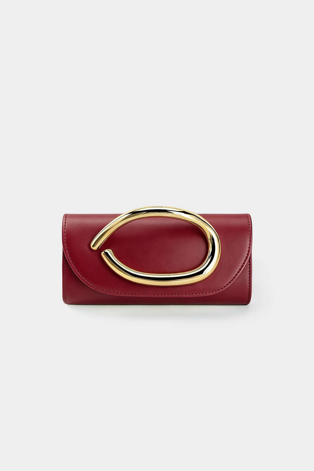 Metallic Faux Leather Clutch Bag