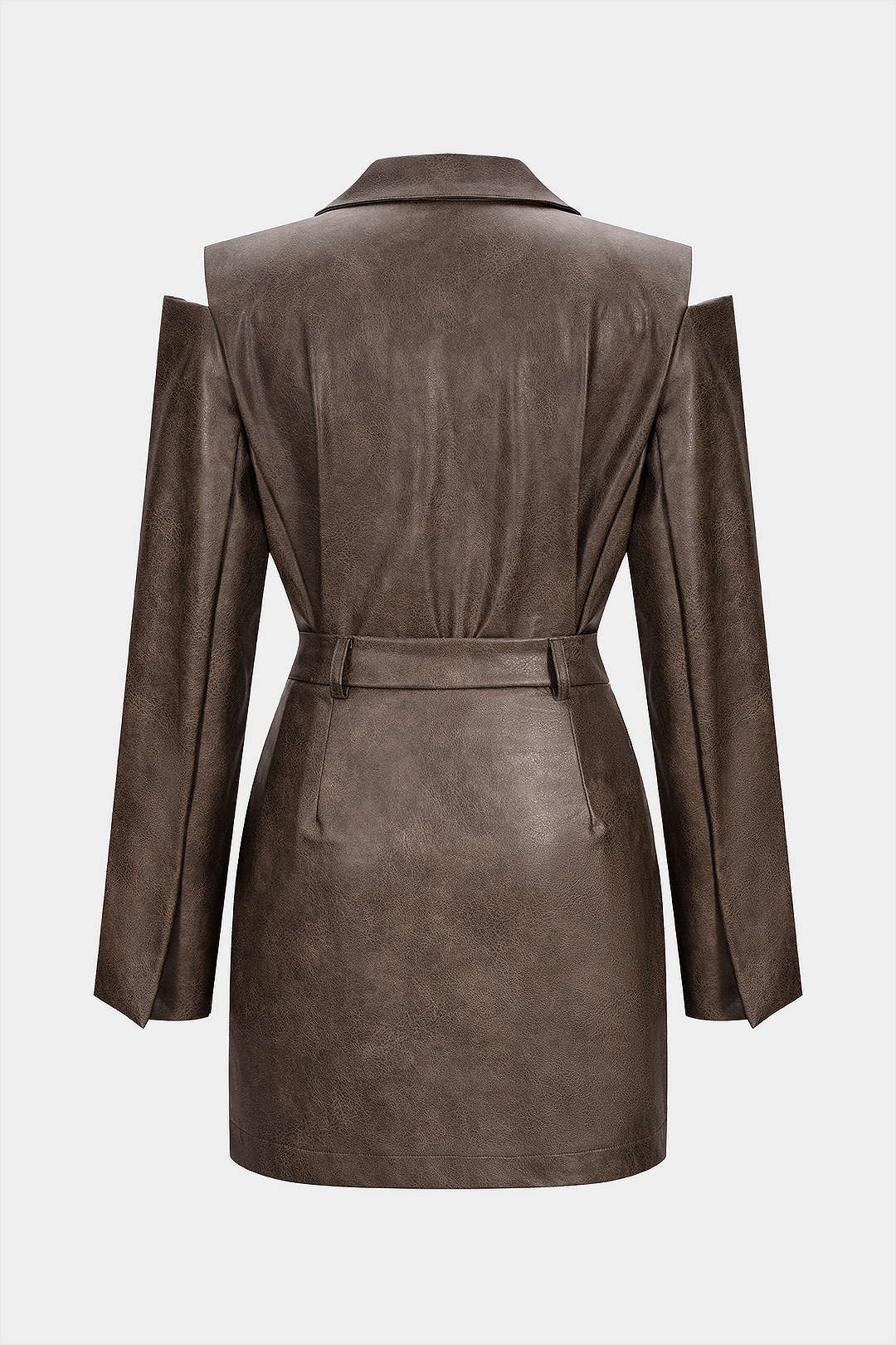 Set aus Kunstlederjacke mit Cut-Outs und Minirock