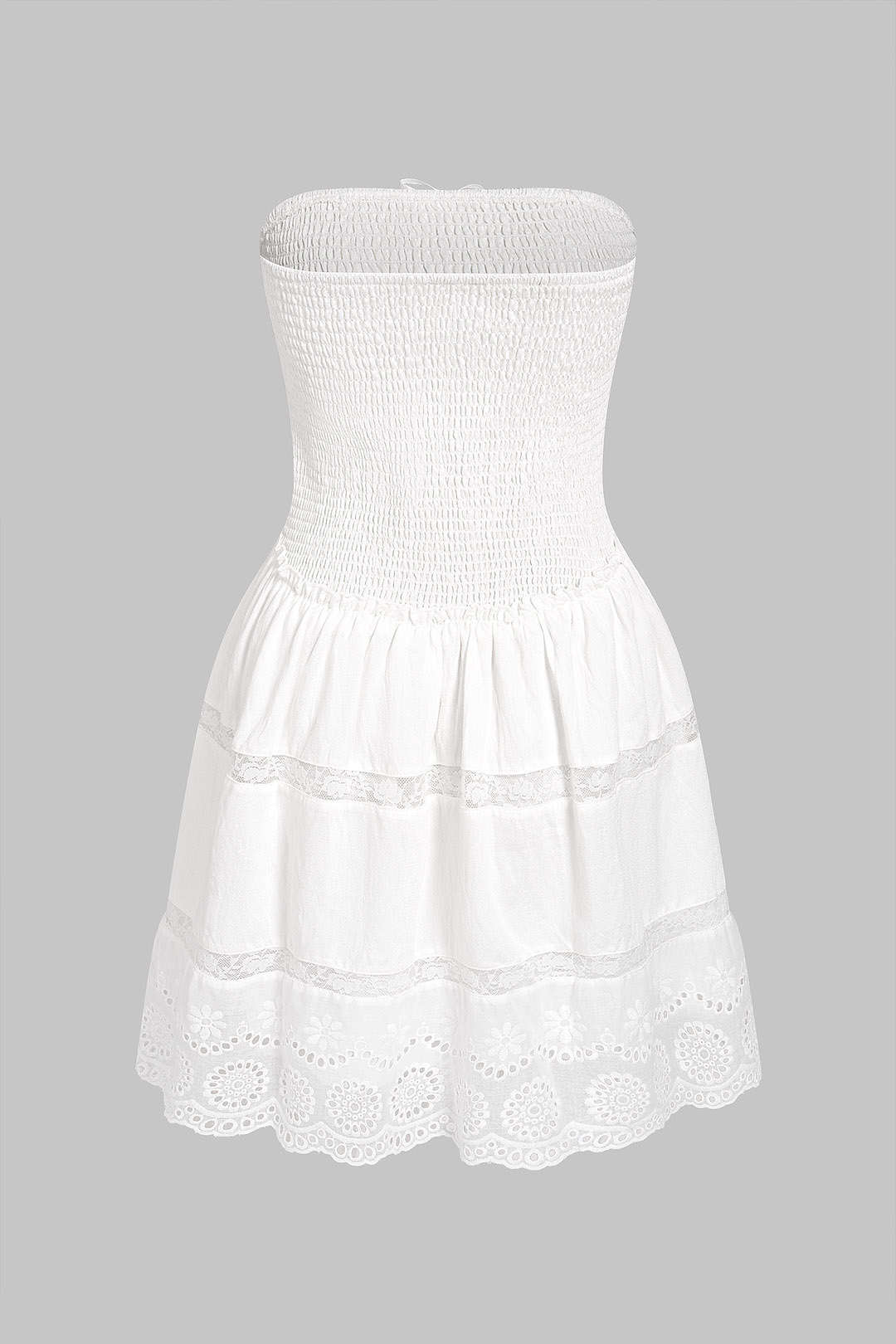 Robe Courte Sans Manches Froncée Évidée avec Nœud Solide