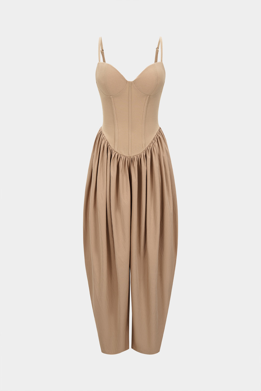 Solides Korsett Geraffter Slip Ärmelloser Overall