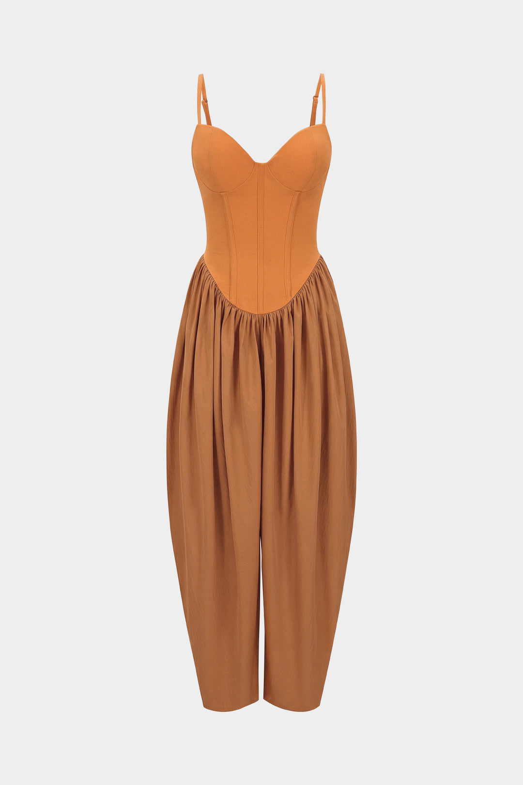 Solides Korsett Geraffter Slip Ärmelloser Overall