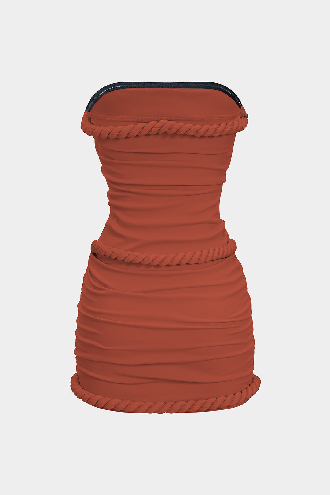 Twist Knot Strapless Sleeveless Mini Dress