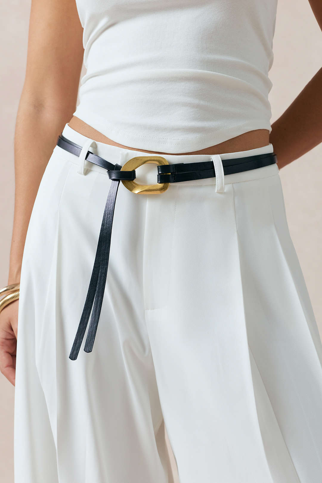 Ceinture en cuir à double boucle