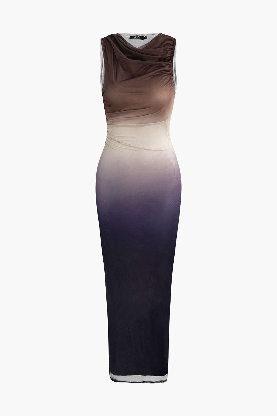 Robe midi sans manches en maille ombrée