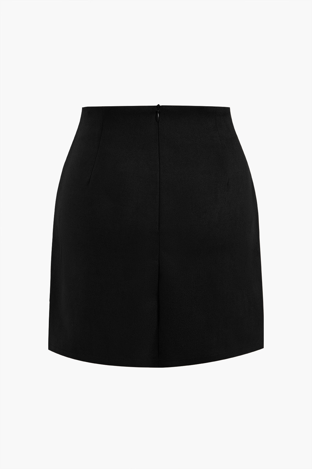 Linen Button Patchwork Pleated Skirt