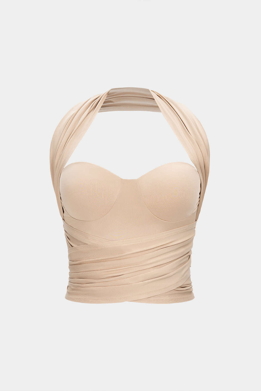 Haut bustier licou croisé froncé