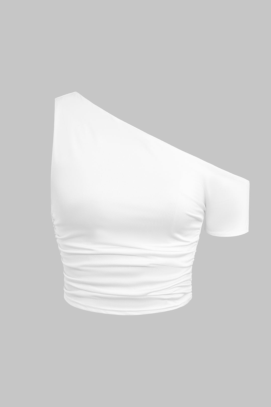 Solid One Shoulder Asymmetrical T-Shirt