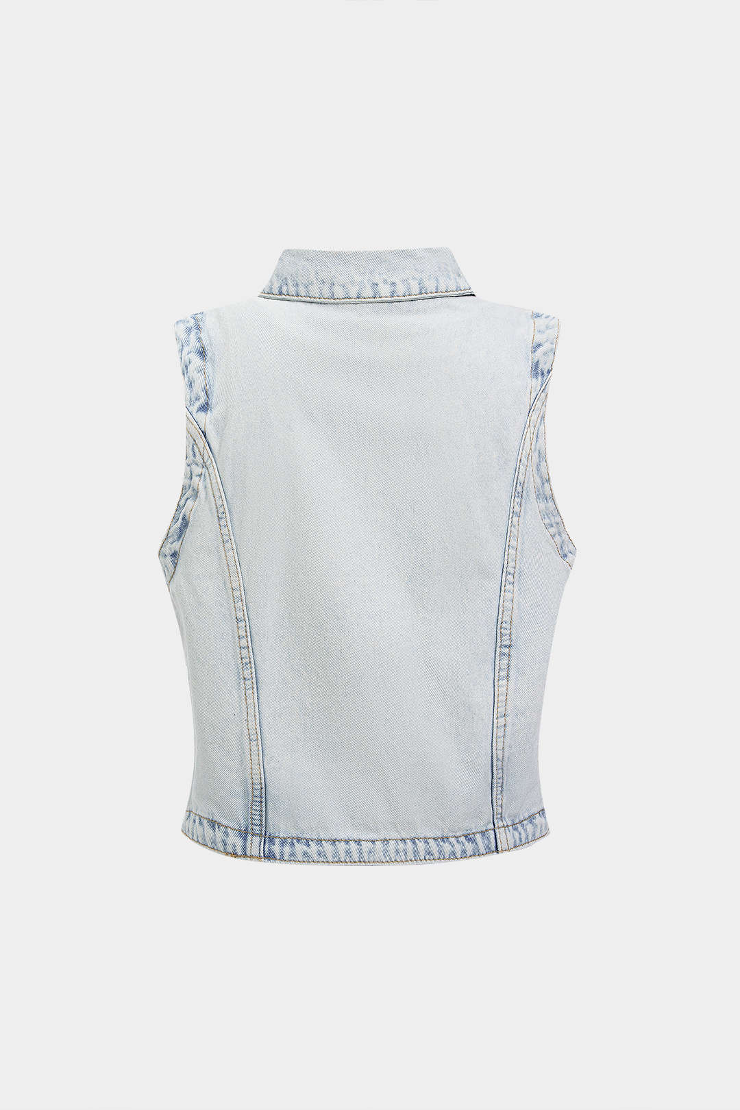 Denim Asymmetrical Button Tank Top
