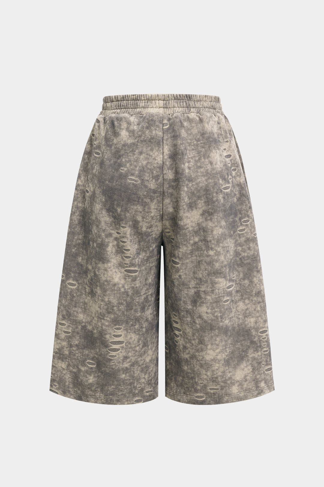 Shorts mit hohem Bund zum Binden und Used-Look