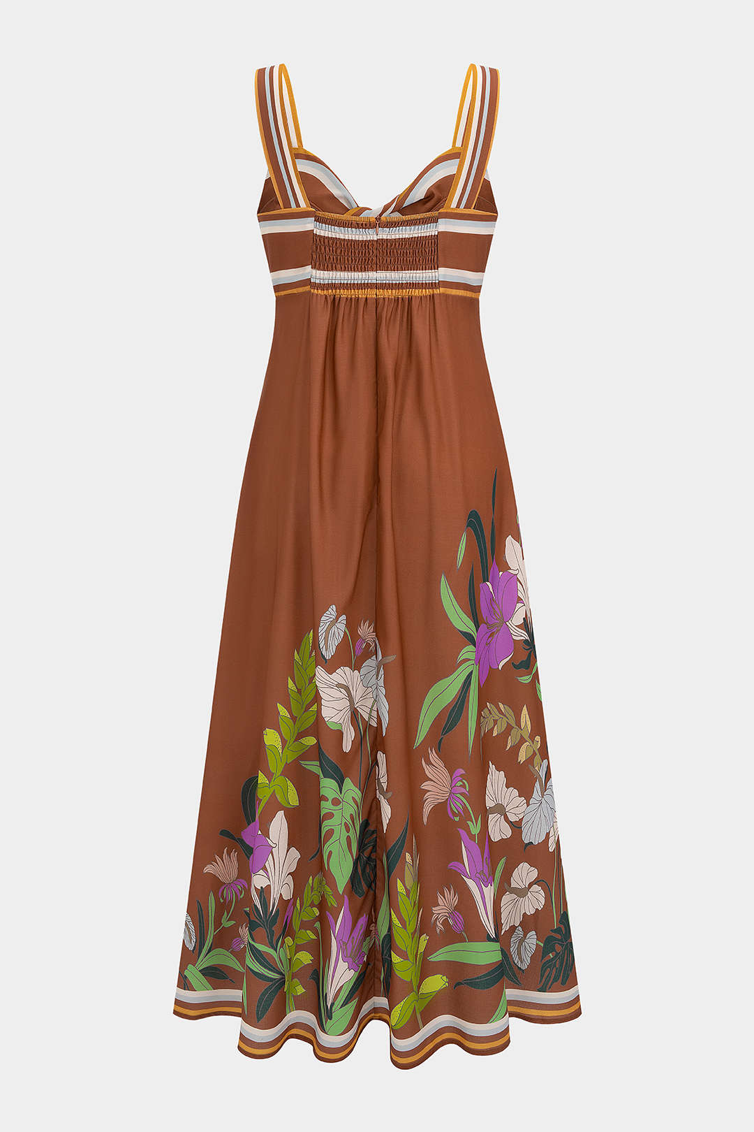 Contrast Floral Print Twist Knot Slip Sleeveless Maxi Dress