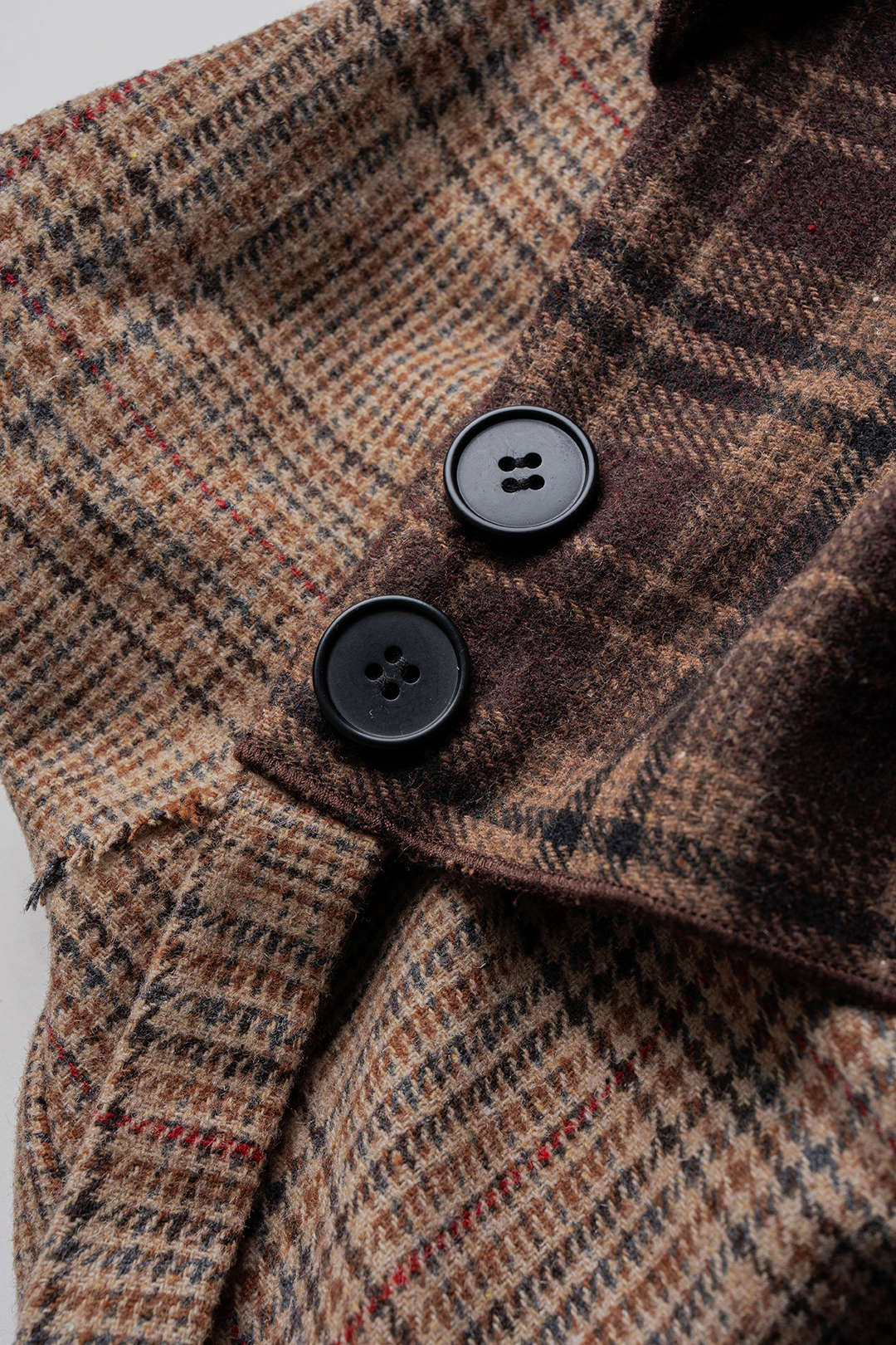 Plaid Print Contrast Asymmetrical Skirt
