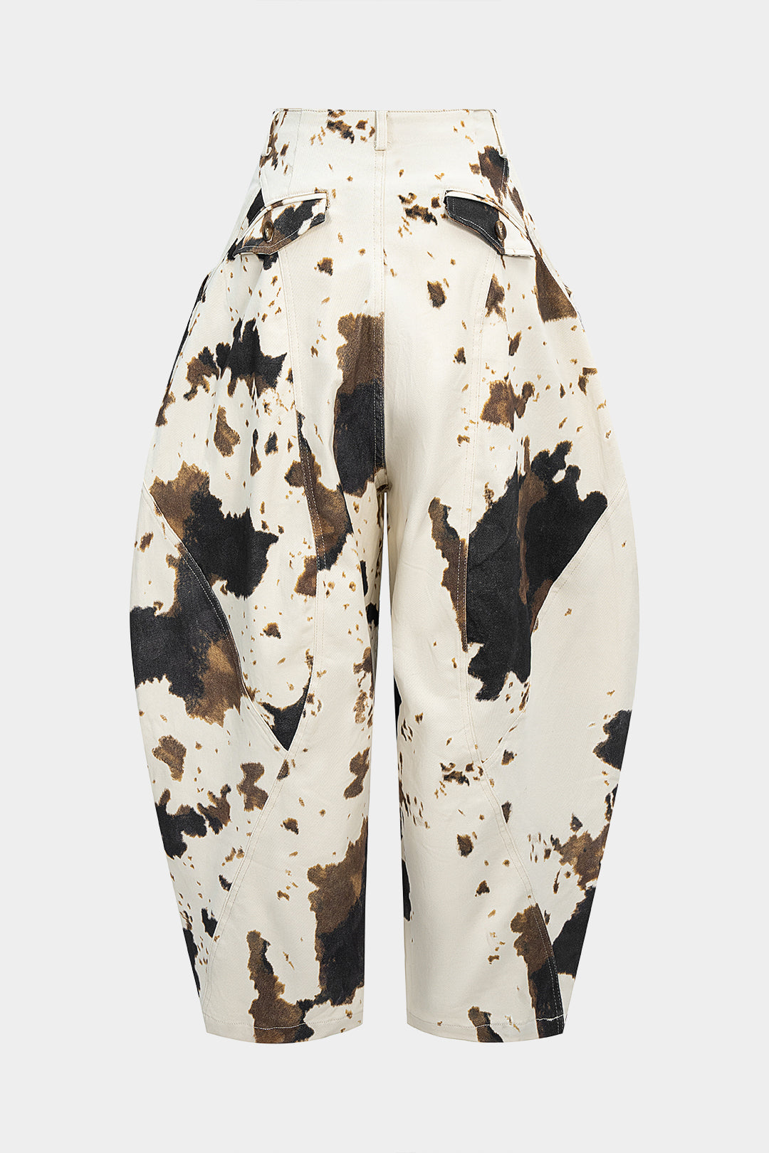 Jeans mit weitem Bein und abstraktem Denim-Spritzer-Print