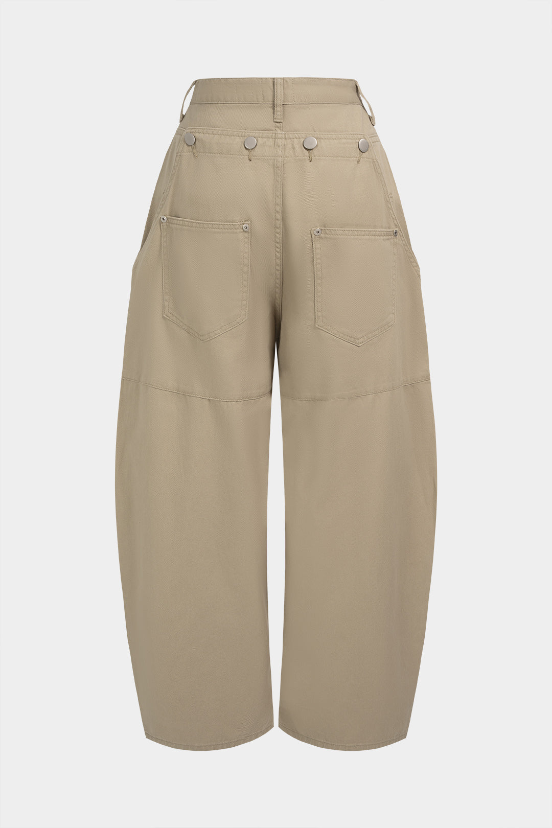 Denim Metallic Button Asymmetrical Pocket Jeans