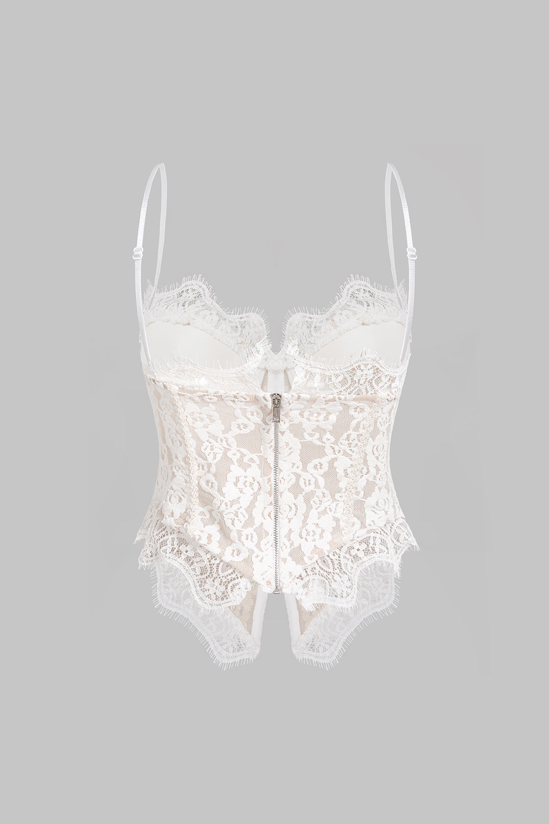 Camisole-Top mit Reißverschluss und Spitze