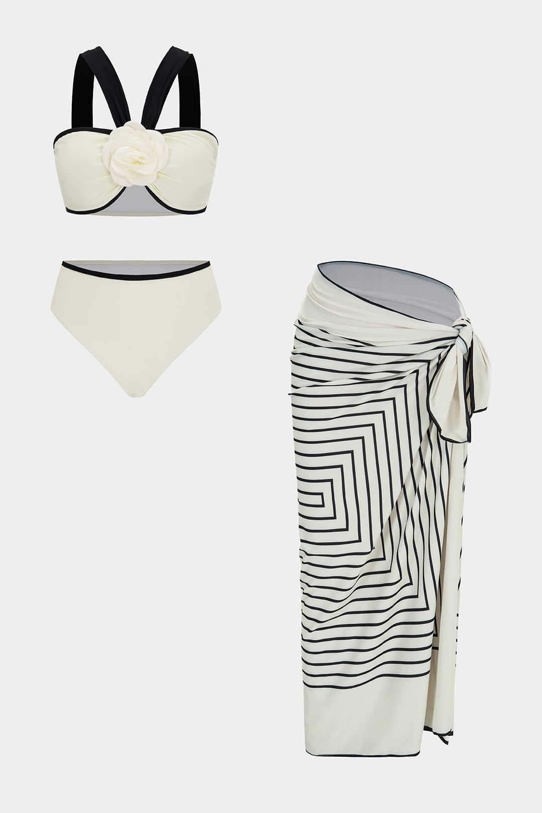 Stripes Print Bikini Set