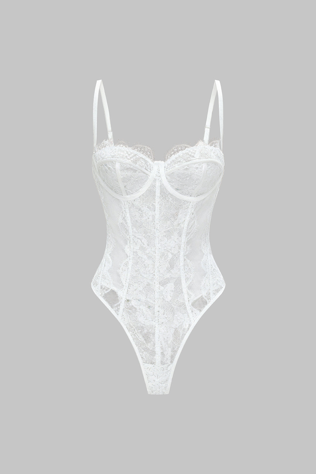 Mesh Sheer Patchwork Bustier Corset Slip Sleeveless Bodysuit