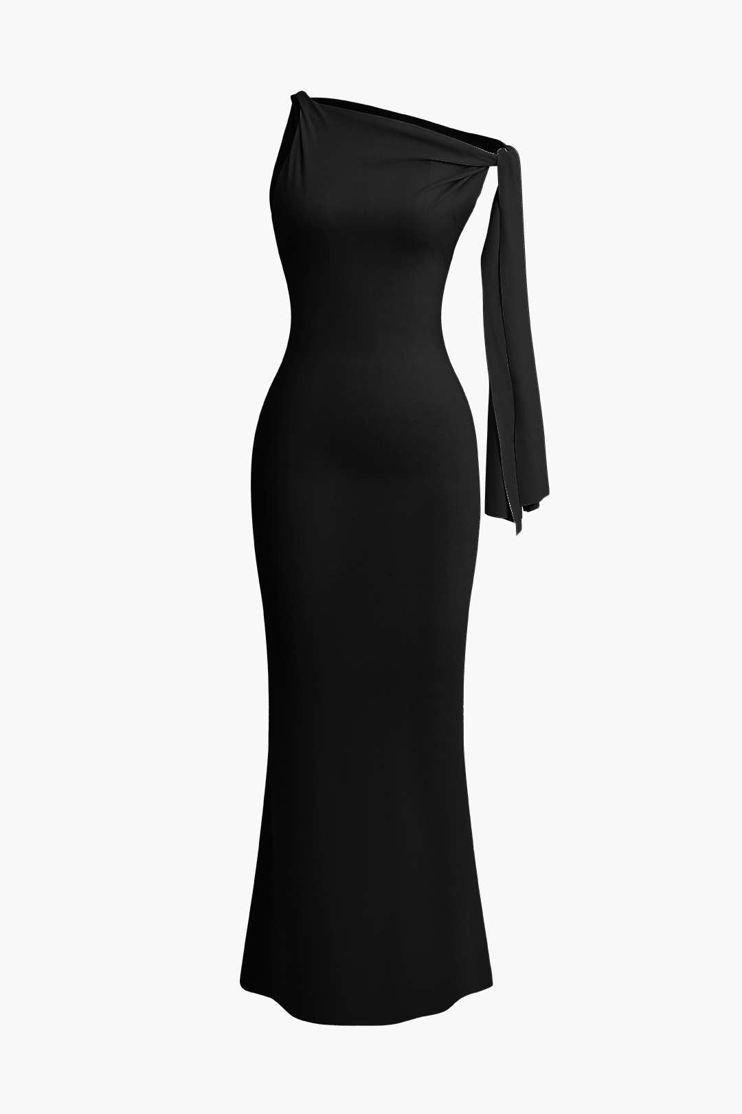 Robe longue sirène asymétrique à nœud torsadé