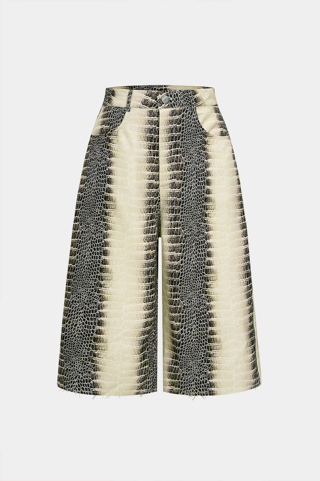 Shorts mit geradem Bein und Schlangenlederprint