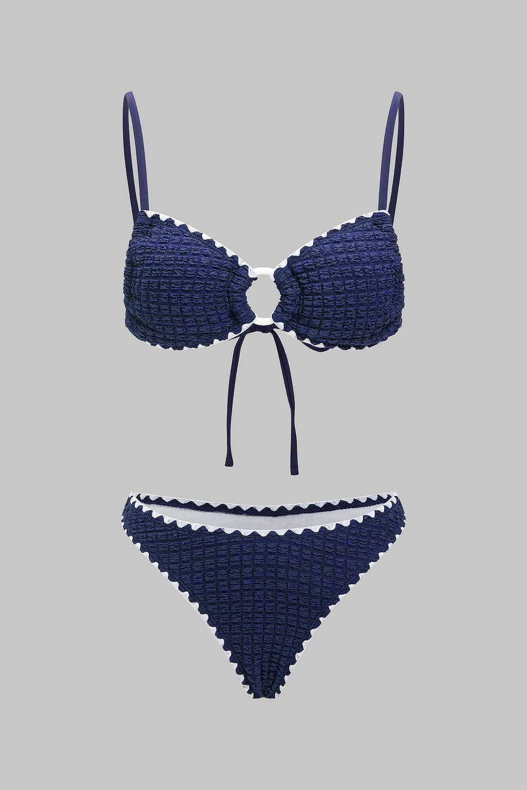 Textured Halter Neck Bikini Set