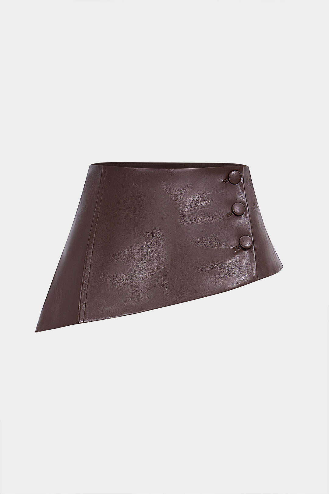 Asymmetrische High-Waist-Hose aus Kunstleder-Patchwork