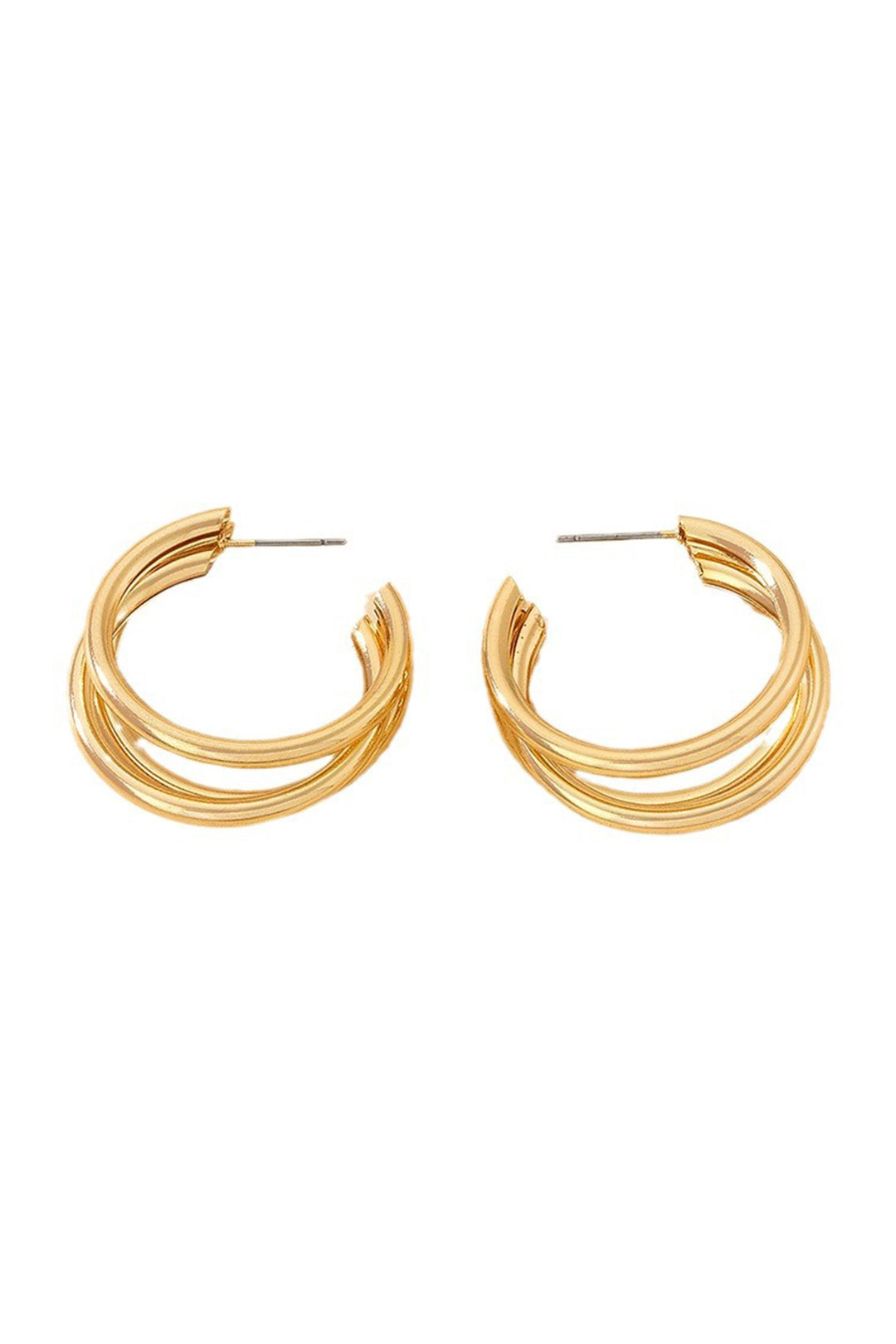 Boucles d'oreilles cercle en métal multicouche