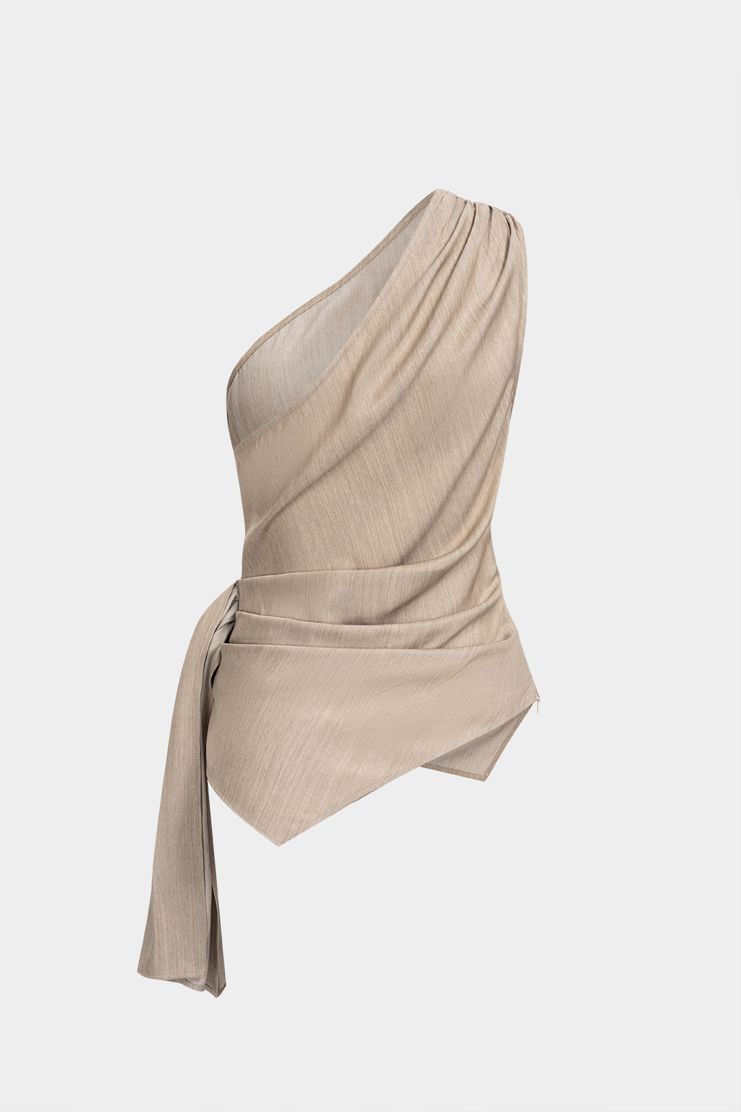 Asymmetrisches, gerafftes One-Shoulder-Tanktop