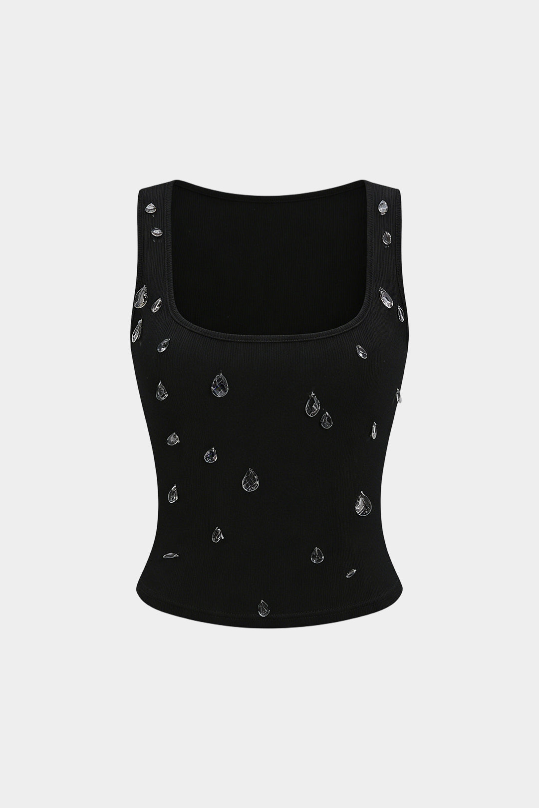 Tanktop mit eckigem Ausschnitt und Strassdekor
