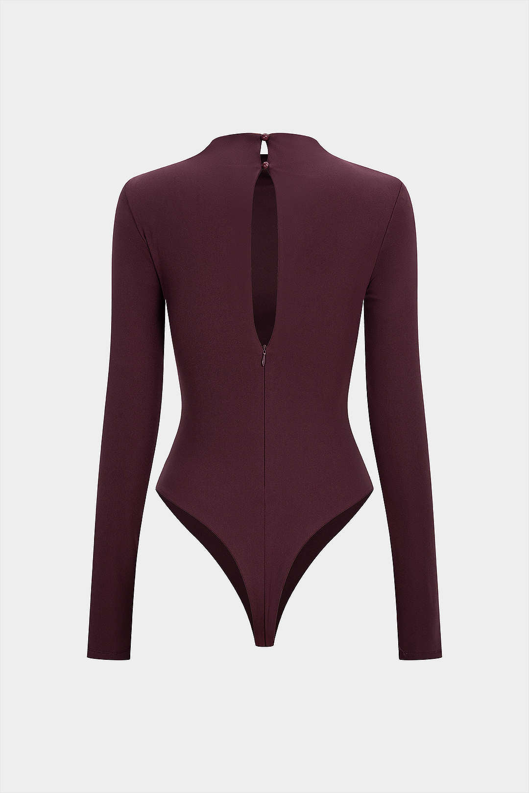 Mesh Ruched Asymmetrical Long Sleeve Bodysuit