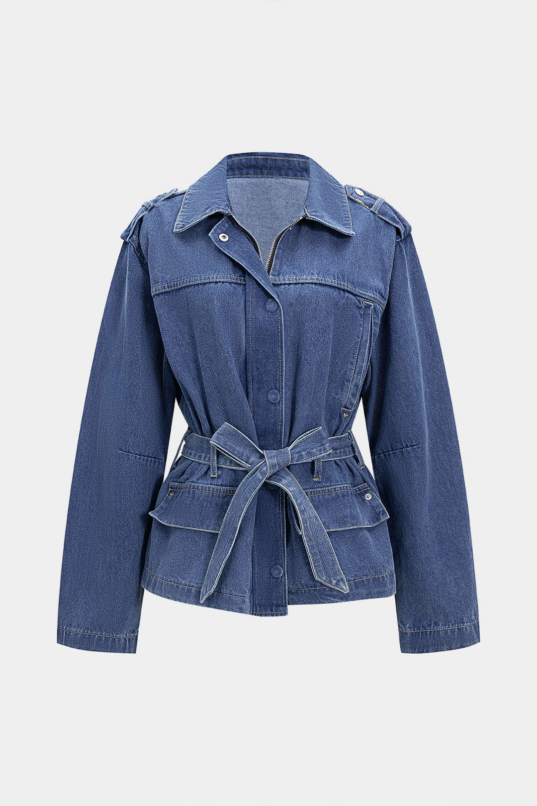 Jeansjacke mit Gürtel