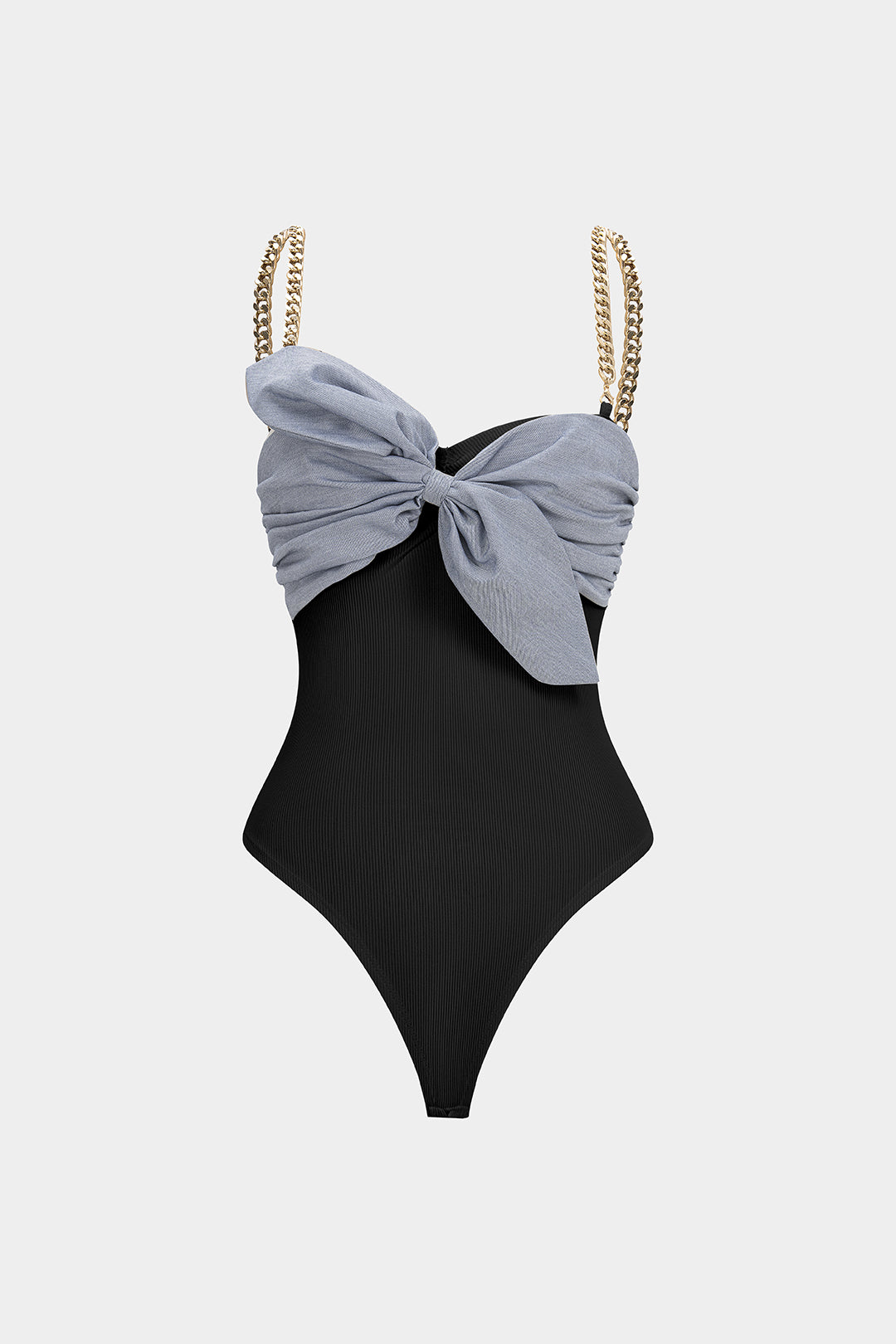 Patchwork Metallic-Ketten-Knoten Ärmelloser Body