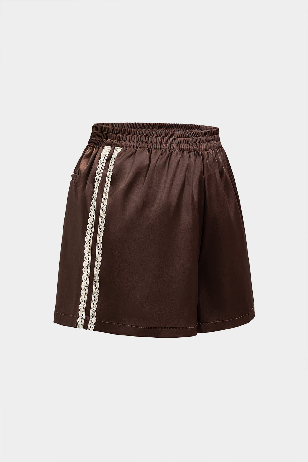 Shorts mit weiter Passform, Spitze und Patchwork-Design