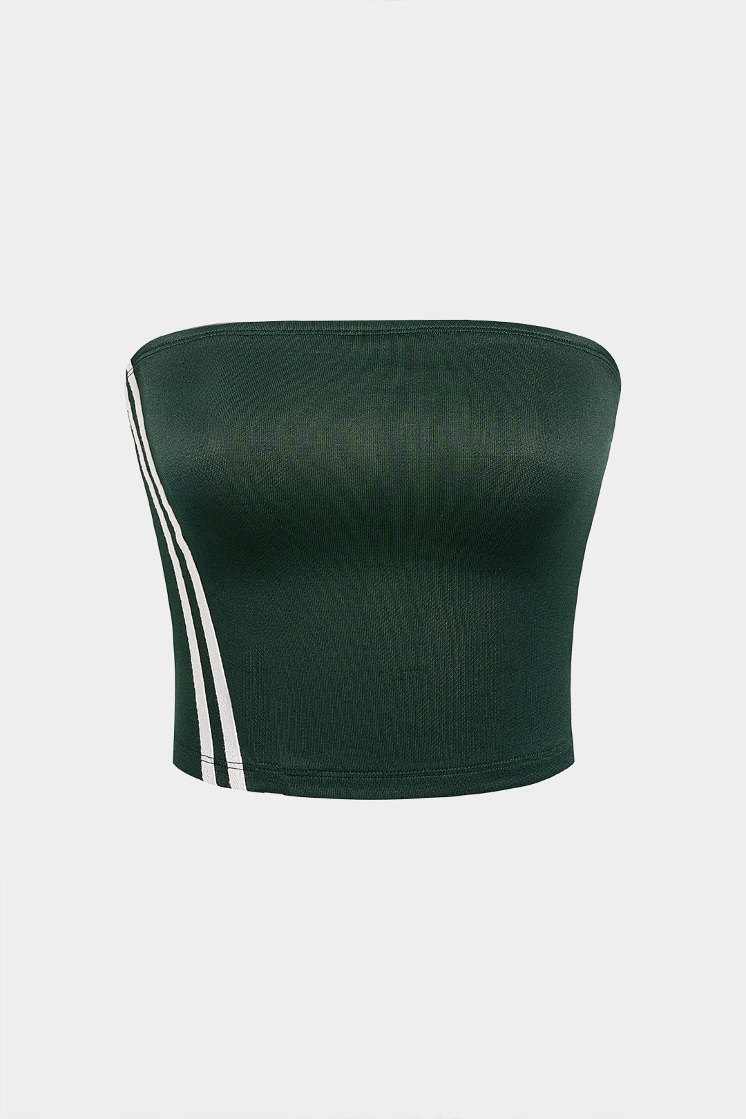 Gestreiftes Neckholder-Oberteil mit Reißverschluss