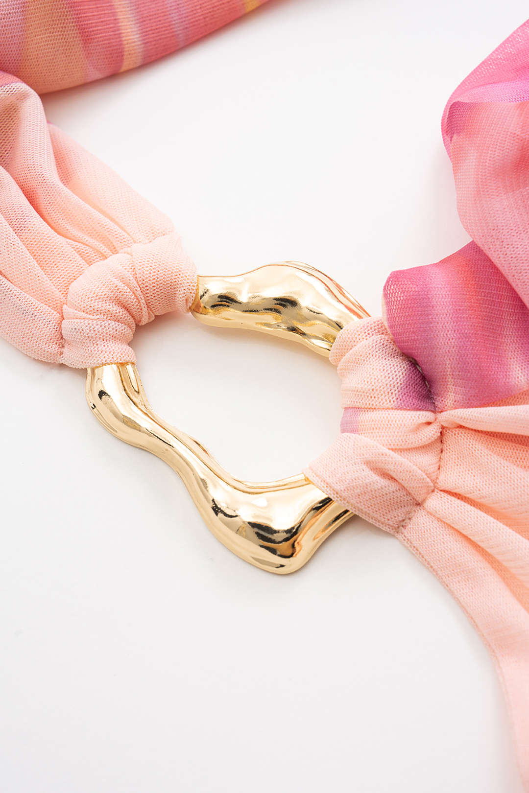 Floral Print Mesh Asymmetrical Ruched Cami Top