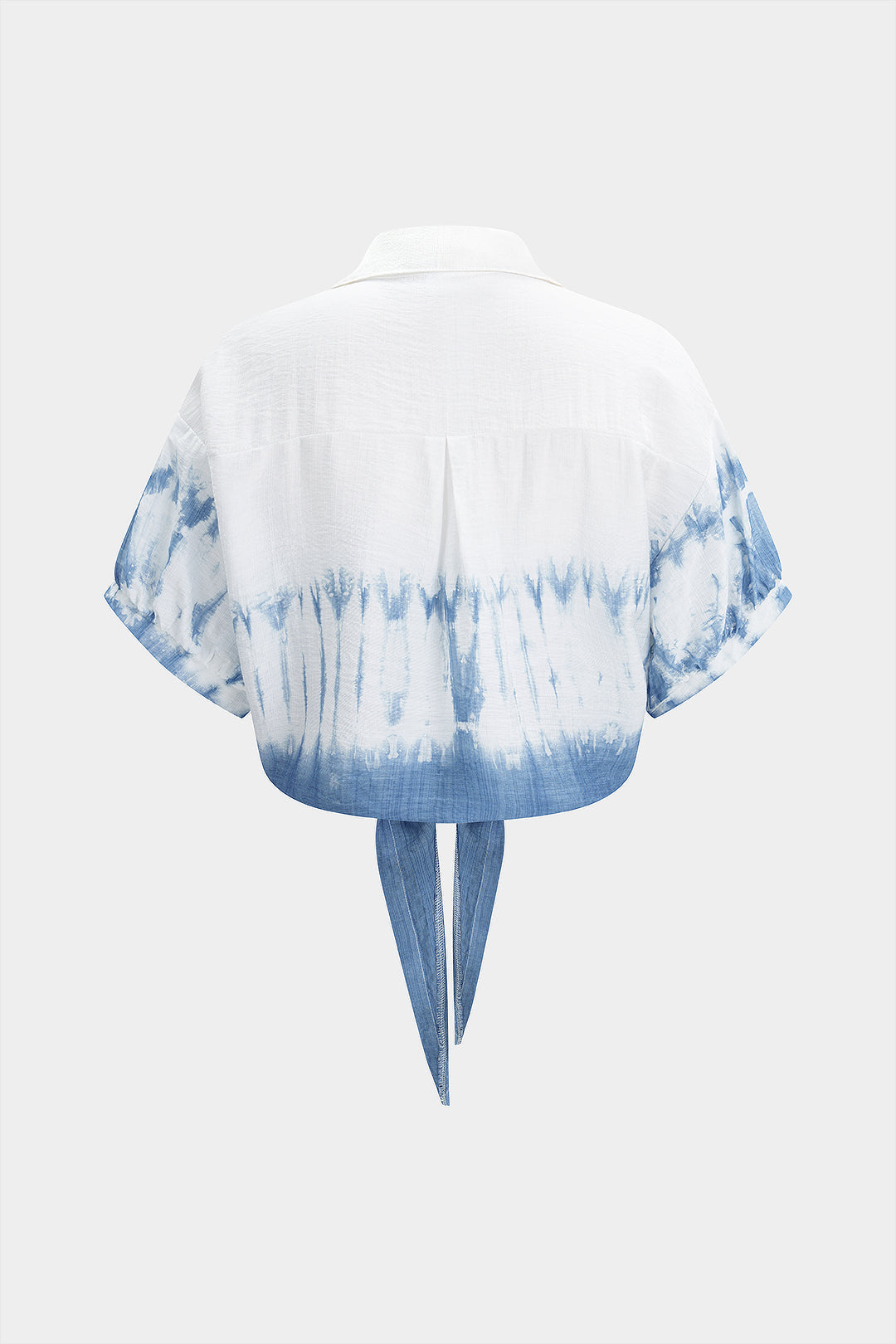 Tie Dye Print Button Tie-Up Short Sleeve Shirt
