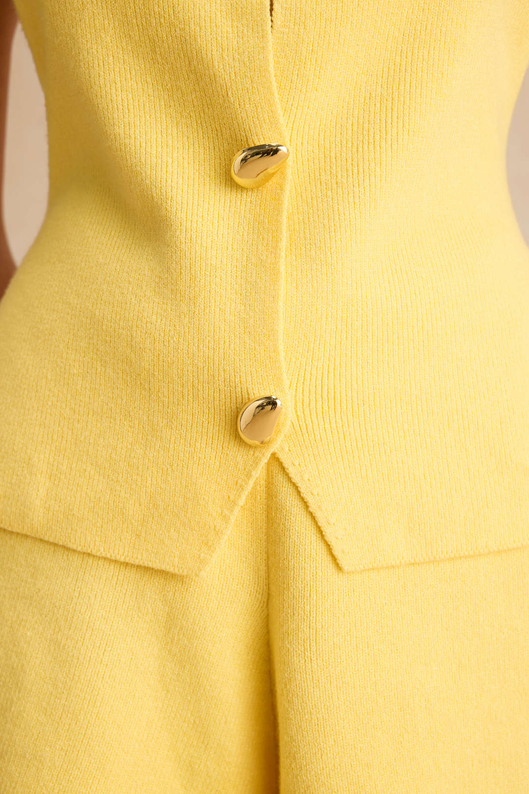 Knit Metallic Button Tank Top