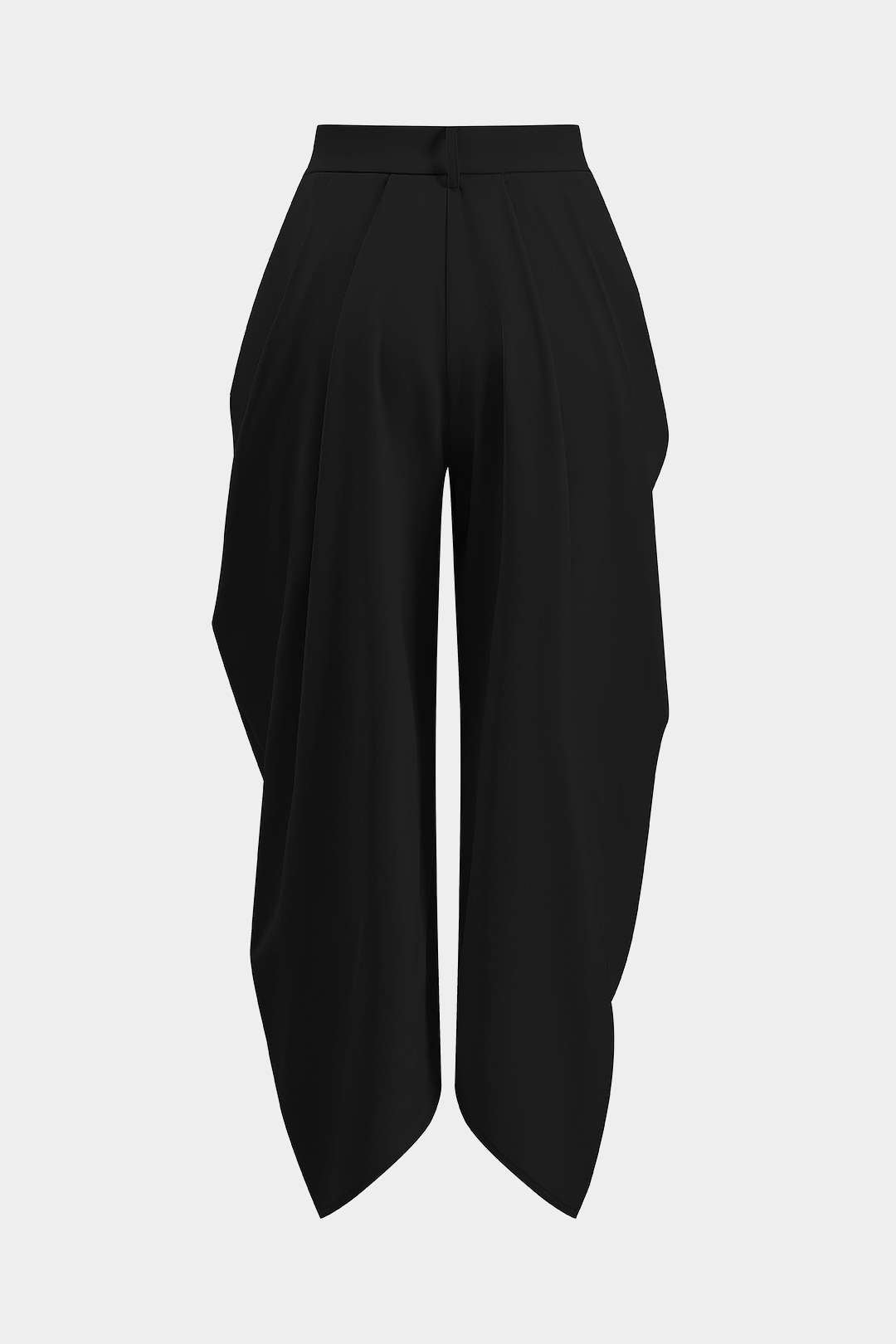 Geraffte Unifarbene Hose