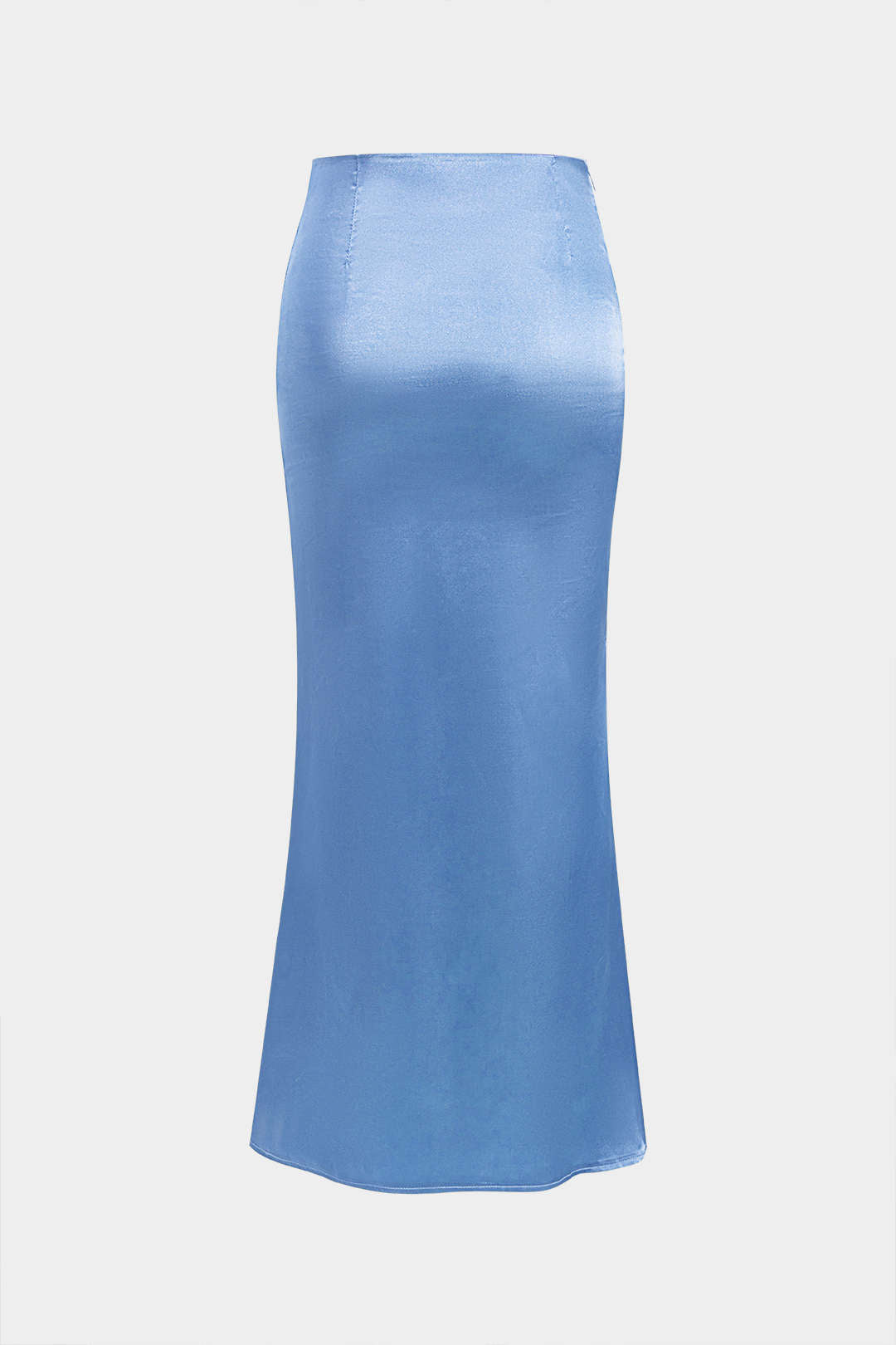 Solid Satin Zipper Skirt