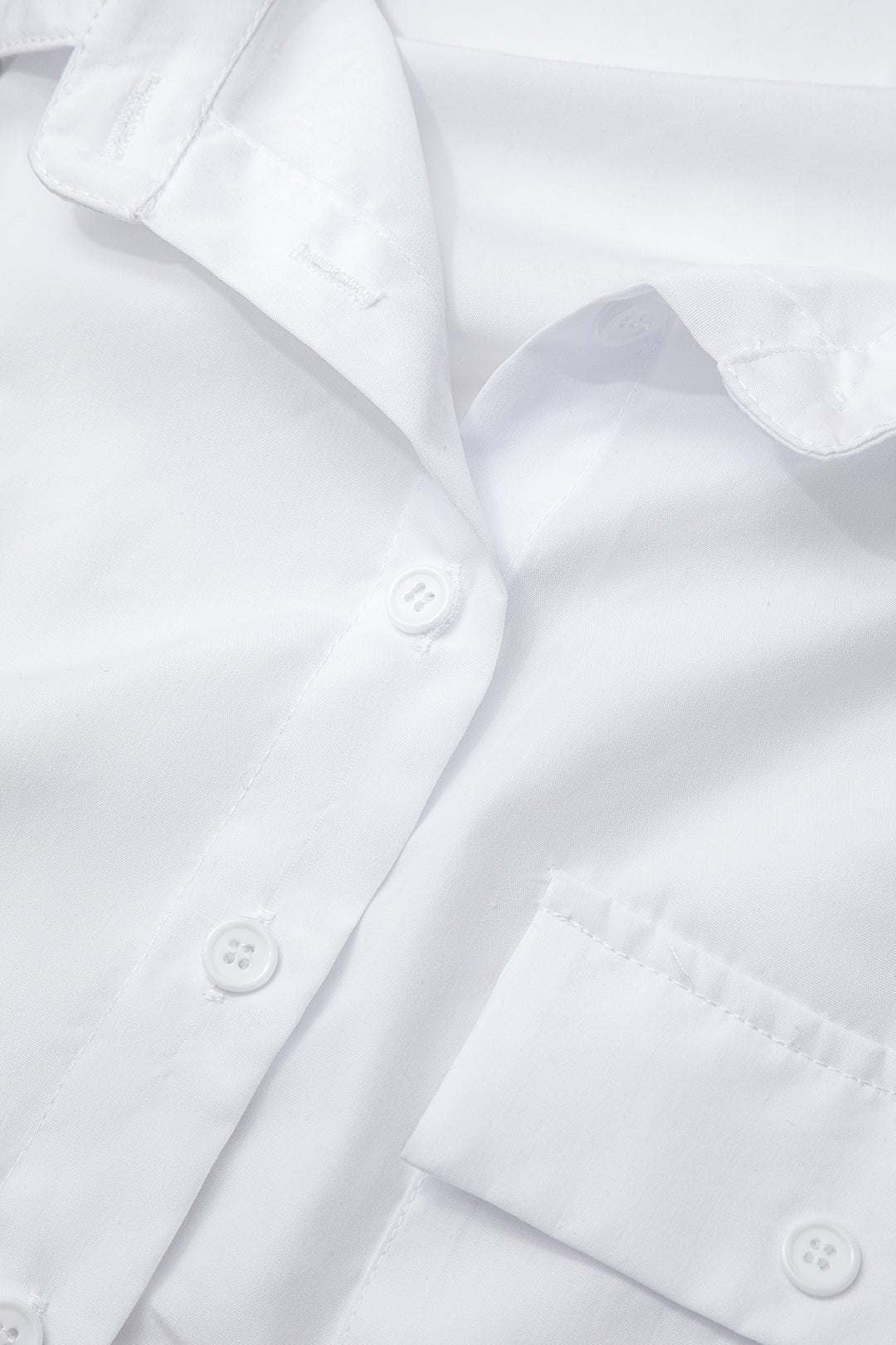 Solid Long Sleeve Shirt With Tie
