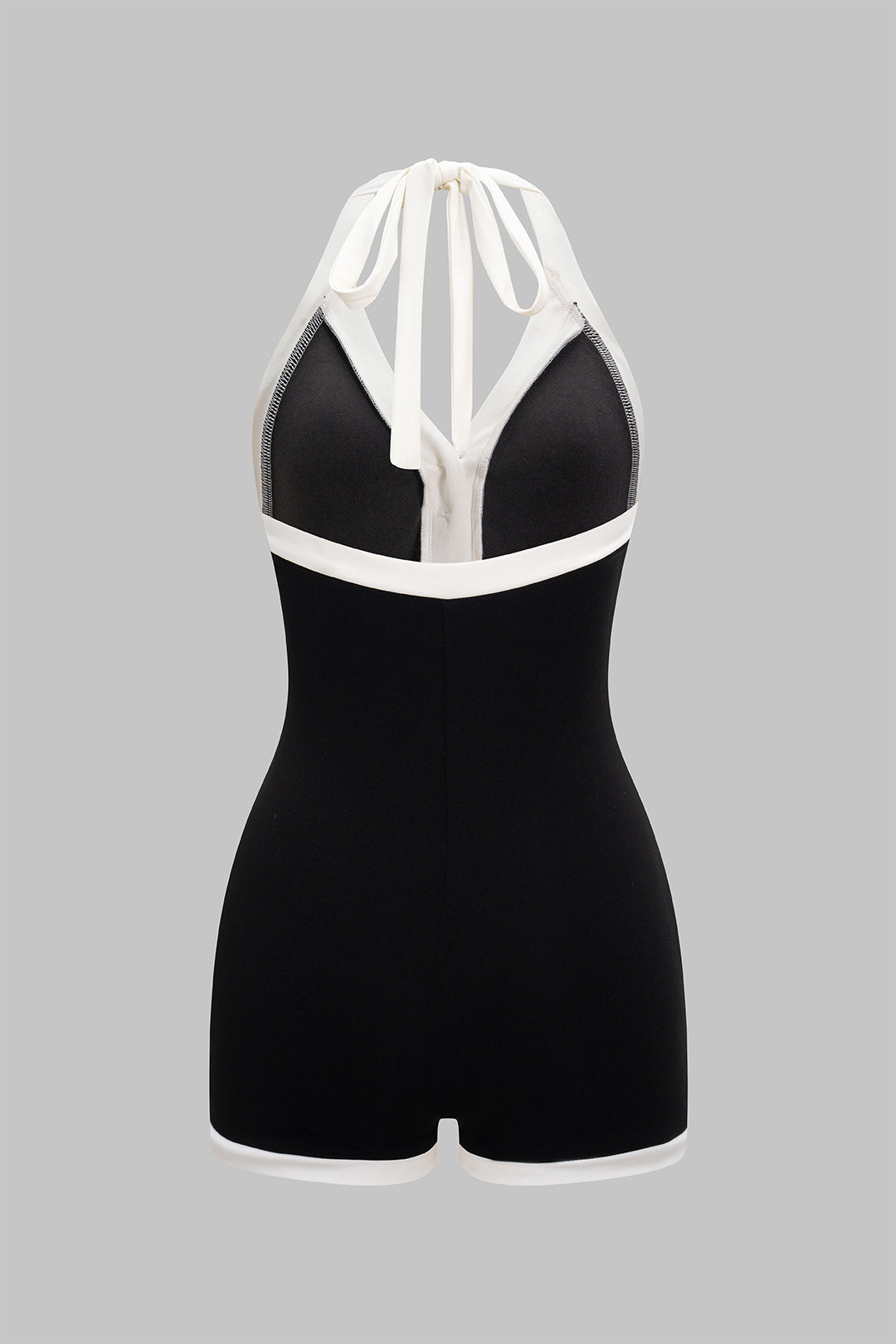 Halter Neck Backless Tie-Up Sleeveless Romper