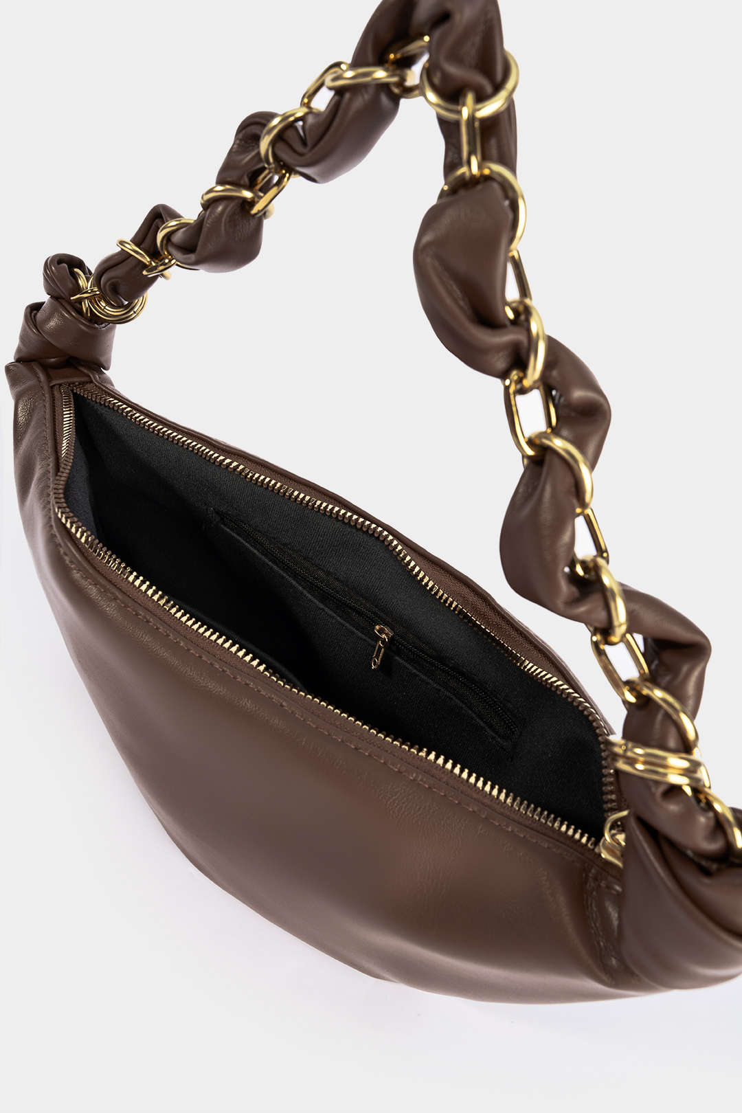 Sac cabas en similicuir avec chaîne métallique