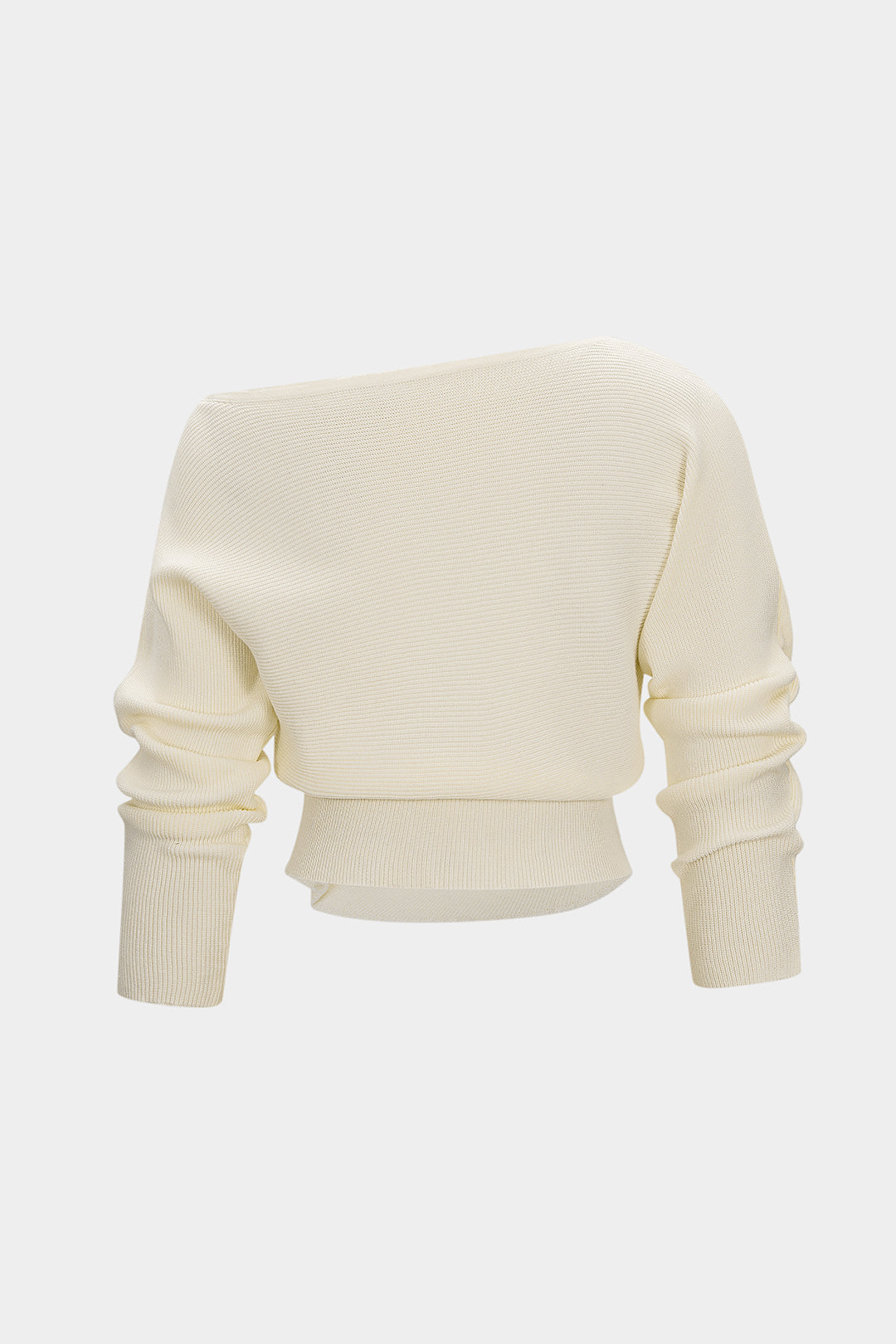 Asymmetrisches gerafftes Fledermausärmel-Langarmshirt