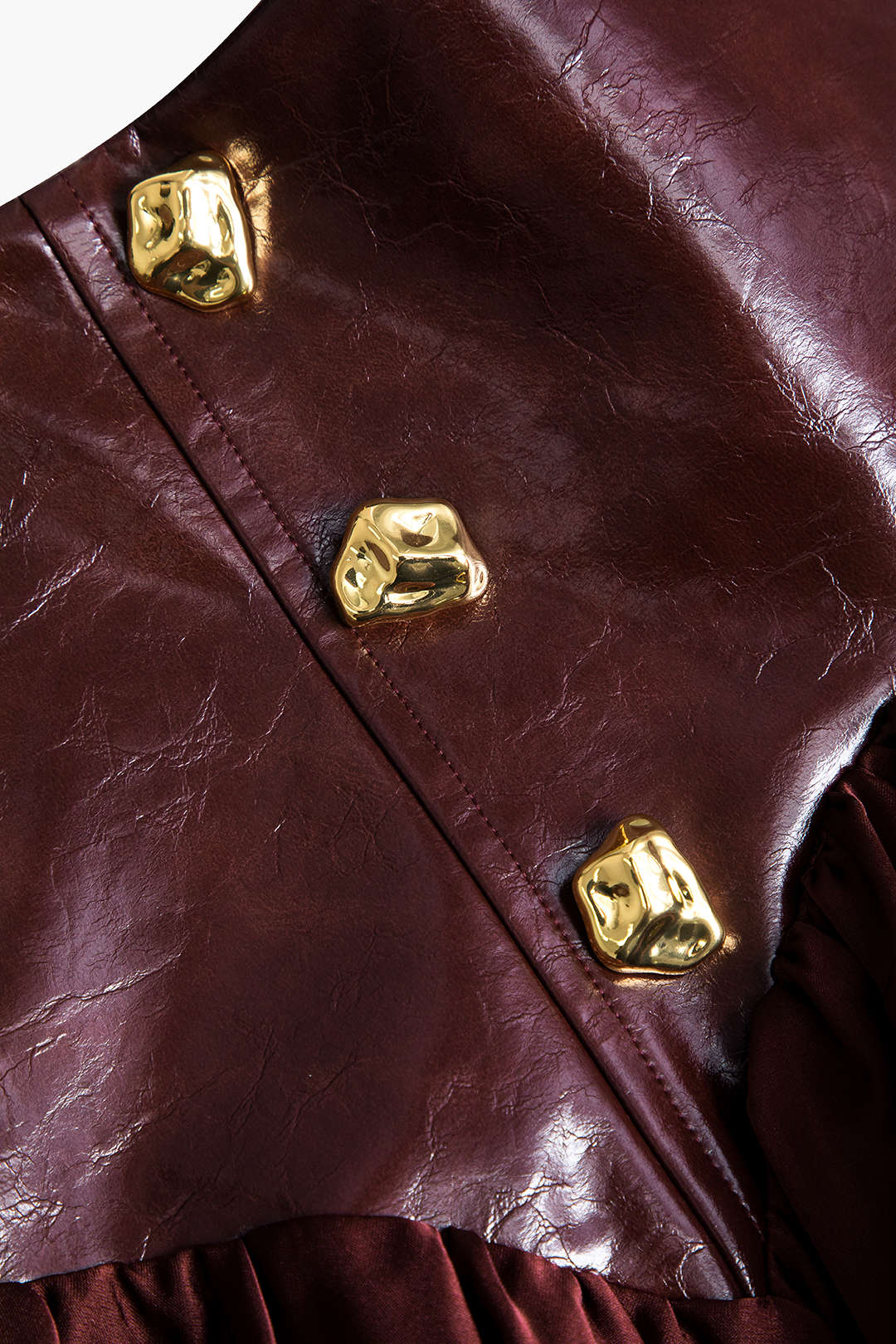Faux Leather Patchwork Skirt