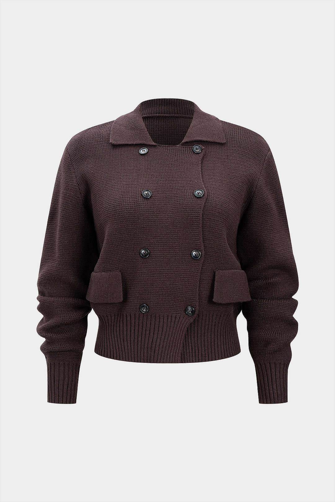 Doppelreihige Strickjacke