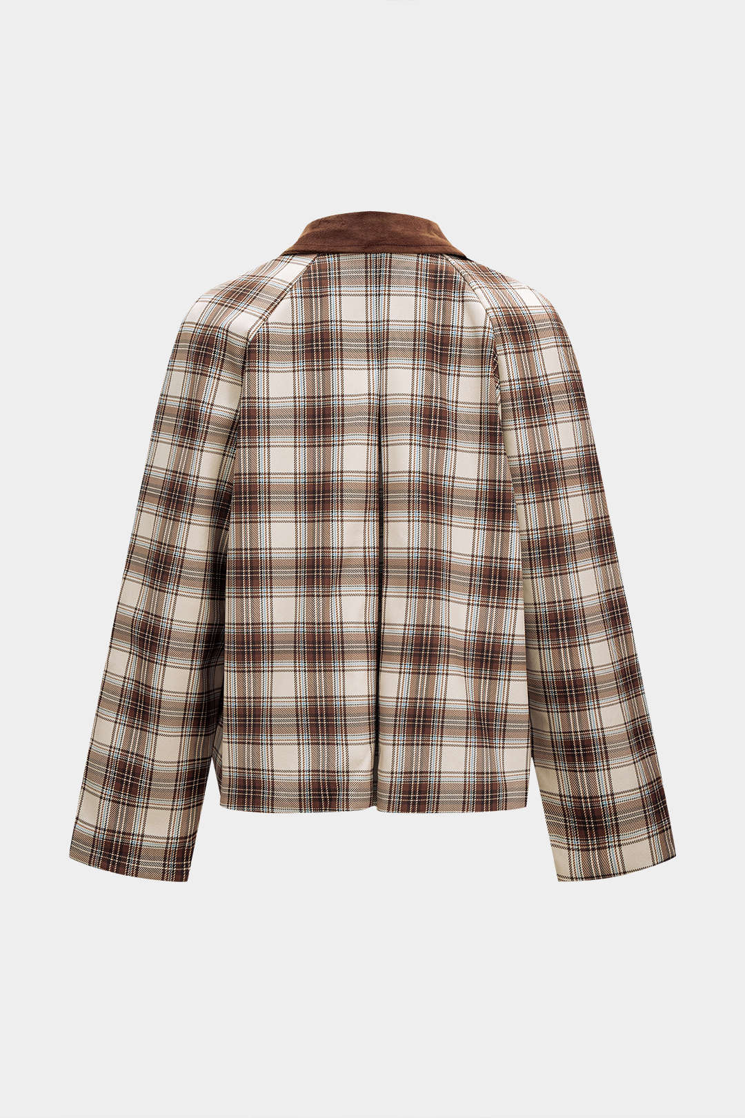 Veste à imprimé carreaux avec poches zippées