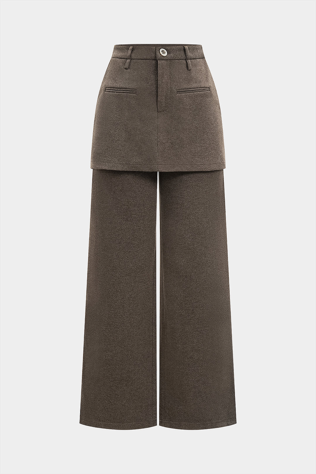 Einfarbige Hosen mit geradem Bein, Reißverschluss und Ziertaschen